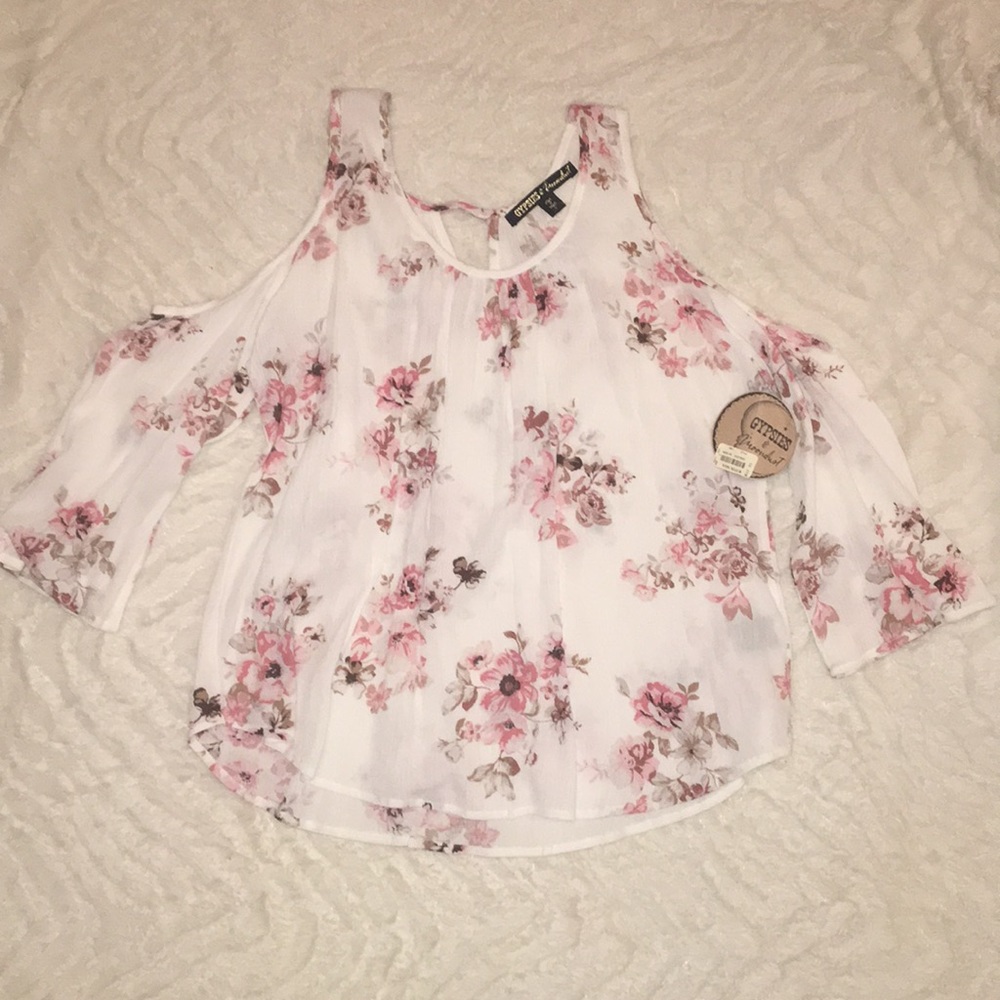 Floral Cold Shoulder Top